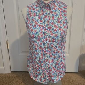 J. Crew Floral Sleeveless Button-Down Shirt  Size Small